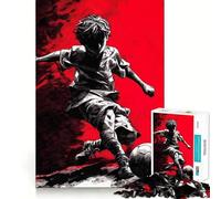 Puzzle pour Adolescents 1000 pièces Garçon donnant Un Coup de Pied dans Un Ballon de Football Art Découpe serrée Casse-tête logique Amusant Jeu de détente et de Divertissement Cadeau Artistique