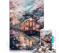 Puzzle pour Adolescents 1000 pièces Gare de Sakura Jouets éducatifs d'apprentissage Chaque pièce est Unique - Jeu Familial Stimulant et Amusant 52x38cm