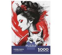 Puzzle pour Adolescents 1000 Pièces Geisha and Fox Puzzles pour Adultes Jeu Familial Anti-Stress Interaction Parent-Enfant 70x50cm/1000pcs
