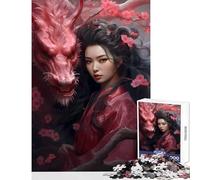 Puzzle pour Adolescents 1000 pièces Geisha Dragon Jeu Anti-Stress Japonais Idée Cadeau Jeu Manuel Amusant pour réduire Le Stress Dimensions 38x52cm
