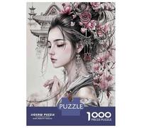 Puzzle pour Adolescents 1000 Pièces Geisha Japanese Puzzle pour Adultes Jeu Manuel Découpe De Précision Activités Amusantes À La Maison 70x50cm/1000pcs