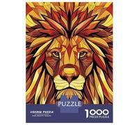 Puzzle pour Adolescents 1000 Pièces Geometric Lion Vector Portrait in Vibrant Colors Puzzles pour Adultes, Jouets Anti-Stress, Difficile, Cadeau d'anniversaire Unique 38x26cm/1000pcs