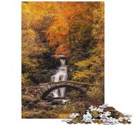 Puzzle pour Adolescents 1000 pièces Glen Lyon Cascade Puzzles pour Adolescents Découpe de précision Interaction Parent-Enfant Casse-tête Jeux de Famille (75x50cm/1000pcs)