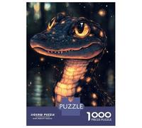 Puzzle pour Adolescents 1000 Pièces Glowing Baby Crocodile Puzzles pour Adolescents Jeux Relaxants Cadeaux pour Femmes pour Anniversaire, Noël 52x38cm/1000pcs