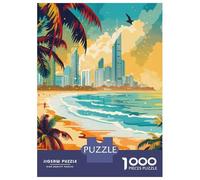 Puzzle pour Adolescents 1000 Pièces Gold Coast Paradise Puzzles pour Adolescents Jeux Relaxants Cadeaux pour Femmes pour Anniversaire, Noël 70x50cm/1000pcs