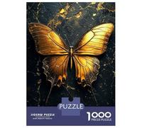 Puzzle pour Adolescents 1000 Pièces Golden Butterfly Puzzle pour Adultes Jeu De Réflexion Décoration Murale Cadeau Anti-Stress 70x50cm/1000pcs