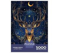 Puzzle pour Adolescents 1000 Pièces Golden Deer Under Stars Puzzle pour Adultes Jeu Pratique Analyse Et Logique Interaction Parent-Enfant 70x50cm/1000pcs