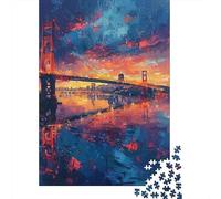 Puzzle pour Adolescents 1000 Pièces Golden Gate Bridge Sunset-13 Puzzles pour Adultes Assemblage De Motifs Activités Amusantes À La Maison Jeu Stimulant Jouets 38x26cm/1000pcs