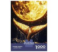 Puzzle pour Adolescents 1000 Pièces Golden Whale Tail and Moon Puzzles pour Adultes Jeux De Famille Décoration Parfaite Idéal comme Cadeau 70x50cm/1000pcs