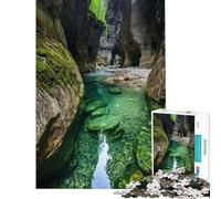 Puzzle pour Adolescents 1000 pièces Gorges de rivière cristallines Jeu de Puzzle Relaxant Passer Le Temps Pendant Les Vacances Idéal comme Cadeau (Dimensions 38x26cm)