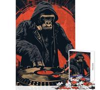 Puzzle pour Adolescents 1000 pièces Gorilla DJ Start The Party Jeu de Manipulation Décoration d'intérieur Jouet Difficile et Stimulant (38x52cm)