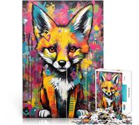 Puzzle pour Adolescents 1000 pièces Graffiti de Banksy, Slum Fox Difficile et défi Activités Amusantes à la Maison, Cadeaux d'anniversaire, Cadeaux de Voyage, 52x38cm
