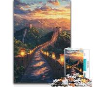 Puzzle pour Adolescents 1000 pièces Grande Muraille de Chine Coucher de Soleil Jeu de défi Unique Cadeau Difficile Anniversaire 38x26cm (1000 pièces)