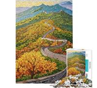 Puzzle pour Adolescents 1000 pièces Grande Muraille de Chine Mosaïque Art Puzzles pour Adolescents Découpe de précision Difficile et Stimulant Casse-tête Jeux de réflexion en Famille (Taille 50x75cm)