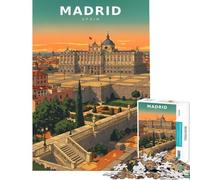 Puzzle pour Adolescents 1000 pièces Grandeur Pastel sur Le Palais de Madrid Puzzle pour Adolescents Jeu Manuel Décoration Murale Difficile et Stimulant (Dimensions 38x52cm)
