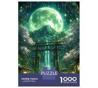 Puzzle pour Adolescents 1000 Pièces Green Mystic Torii Gate Puzzles pour Adolescents Jeux Relaxants Cadeaux pour Femmes pour Anniversaire, Noël 70x50cm/1000pcs