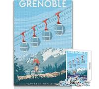 Puzzle pour Adolescents 1000 pièces Grenoble, Capitale des Alpes - Jeu éducatif Familial - Modèle à Assembler - Cadeau Amusant - Dimensions 38x26cm