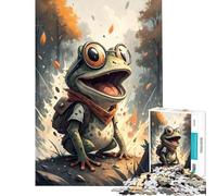 Puzzle pour Adolescents 1000 pièces Grenouille de Dessin animé avec Sac à Dos et Lunettes Jouet éducatif et d'apprentissage décoration Parfaite Cadeau d'anniversaire (Dimensions 50x75cm)