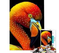 Puzzle pour Adolescents 1000 pièces Gros Plan Portrait de Flamant Rose Animal Aide à l'exercice cérébral Motif à Assembler Jouet de décoration Murale pour Les 14 Ans et Plus (50x75cm)