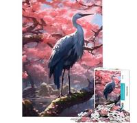Puzzle pour Adolescents 1000 pièces Grue Sakura sereine Jeu Manuel pour Un défi éducatif Un pour développer l'analyse et la logique (Dimensions 38x26cm)