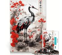 Puzzle pour Adolescents 1000 pièces Grue Tranquille Bords impeccables Jeu de réflexion Amusant Cadeau Moments de détente Décoration Murale de Noël (38x52cm)