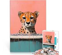 Puzzle pour Adolescents 1000 pièces Guépard dans Un Bain moussant Jeux éducatifs Jouets DIY pour la décoration intérieure 52x38cm