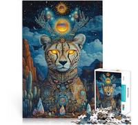 Puzzle pour Adolescents 1000 pièces Guépard Fantastique Jouet éducatif intellectuel décompressant décoration Murale 52x38cm