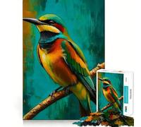Puzzle pour Adolescents 1000 pièces Guêpier sur Une Branche Peinture Ajustement Parfait Jeu cognitif Artistique Cadeau Jeu Lent Cadeau Artistique de Noël (50x75cm)