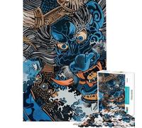 Puzzle pour Adolescents 1000 pièces Guerrier démon Japonais Puzzles pour Adultes Difficile Liste de souhaits avec Le Père Noël Casse-tête Jeux familiaux (Taille 38x26cm)