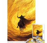 Puzzle pour Adolescents 1000 pièces Guerrier du désert dans la tempête dorée Jeu de réflexion 1000 pièces pour Apprendre en s'amusant (50x75cm)