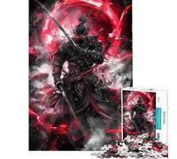 Puzzle pour Adolescents 1000 pièces Guerrier samouraï en Rouge Un défi à relever mais Un Jeu Amusant et Humoristique à partir de 14 Ans Jeu de Puzzle proposé (50x75cm)