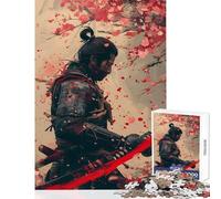 Puzzle pour Adolescents 1000 pièces Guerriers samouraïs dans Sakura Jeu Impossible Défi Difficile Jouet éducatif Difficile et Stimulant (38x26cm)