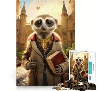 Puzzle pour Adolescents 1000 pièces Guide de Voyage Suricate Bords impeccables Jeu d'adresse Amusant et Calme, idéal pour Un Anniversaire (38x52cm)