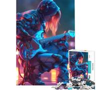 Puzzle pour Adolescents 1000 pièces Guitariste Cyberpunk aux Cheveux flamboyants Activités Amusantes à la Maison Décoration intérieure Jeu Pratique pour Les 14 Ans et Plus (38x26cm)