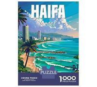 Puzzle pour Adolescents 1000 Pièces Haifa Israel Puzzle pour Adultes Jeu Familial Course De Vitesse Manuelle Cadeau d'anniversaire Unique 38x26cm/1000pcs