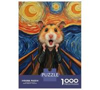 Puzzle pour Adolescents 1000 Pièces Hamster Scream Art Puzzles pour Adultes Jeux Relaxants Décoration Murale Idéal comme Cadeau pour Toute La Famille 52x38cm/1000pcs