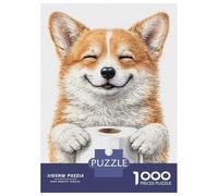 Puzzle pour Adolescents 1000 Pièces Happy Corgi Holding Toilet Paper Puzzle pour Adultes Jeu Manuel Découpe De Précision Activités Amusantes À La Maison 70x50cm/1000pcs