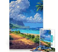 Puzzle pour Adolescents 1000 pièces Hawaï Tropical Pixel Art,Ajustement serré,Jeu Stimulant,Loisirs,Divertissement,Cadeau Artistique de Noël (50x75cm)
