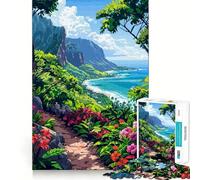 Puzzle pour Adolescents 1000 pièces Hawaii Pixel Art,Jeu de réflexion et de Loisirs,Cadeau Artistique de Noël (38x52cm)