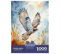 Puzzle pour Adolescents 1000 Pièces Hawk in Flight Watercolor Puzzles pour Adultes Jeux Relaxants Décoration Murale Idéal comme Cadeau pour Toute La Famille 70x50cm/1000pcs