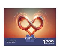 Puzzle pour Adolescents 1000 Pièces Heart Shaped Infinity Symbol Puzzles pour Adolescents Jeux Relaxants Cadeaux pour Femmes pour Anniversaire, Noël 52x38cm/1000pcs