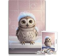 Puzzle pour Adolescents 1000 pièces - Hibou dans Un Bain moussant - Design élégant pour Un Anniversaire - Dimensions : 50x75cm