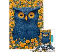 Puzzle pour Adolescents 1000 pièces Hibou dans Un Champ de Fleurs Puzzle pour Adolescents Modèle à Assembler Stimulant Cadeau Unique d'anniversaire et de Noël (Dimensions 38x52cm)