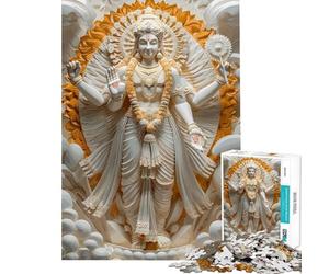 Puzzle pour Adolescents 1000 pièces Hindouisme Dieu Vishnu Puzzles pour Adultes à Monter soi-même décoration Parfaite idéal comme Cadeau (Dimensions 38x26cm)