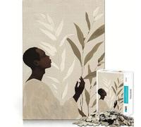 Puzzle pour Adolescents 1000 pièces Homme Noir en Robe Blanche,Bords travaillés,Jeu de Concentration,Divertissement pour Les Moments de détente,Cadeau Artistique de Noël (38x26cm)