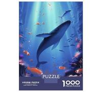 Puzzle pour Adolescents 1000 Pièces Humpback Whale Underwater Puzzles pour Adultes Jeu Familial Anti-Stress Interaction Parent-Enfant 38x26cm/1000pcs