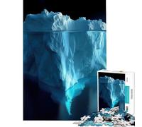 Puzzle pour Adolescents 1000 pièces Iceberg dans l'eau la Nuit Jeu Manuel éducatif et Stimulant pour développer l'analyse et la logique (Dimensions 38x26cm)