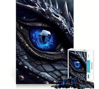 Puzzle pour Adolescents 1000 pièces Œil de Dragon Bleu Bordure Artistique Premium,Jeu de Concentration,Divertissement Pendant Les Moments de détente,Cadeau Artistique de Noël (38x52cm)