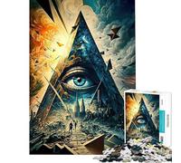 Puzzle pour Adolescents 1000 pièces Œil de la Providence Un défi à relever pour créer Une œuvre d'art Jouet éducatif adapté aux Personnes de 14 Ans et Plus (50x75cm)