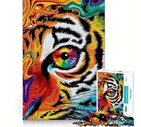 Puzzle pour Adolescents 1000 pièces Œil de Tigre, découpe soignée, décoration, Jouet créatif et Amusant, Jeu de Paix, pièce Artistique de Noël (38x52cm)
